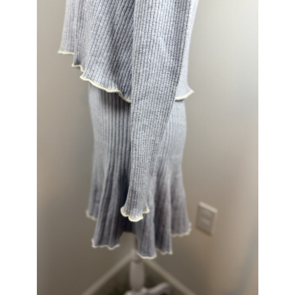 Anthropologie Daily Practice Miles Sweater Dress Small Gray Knit Pleated Preppy - Picture 10 of 15